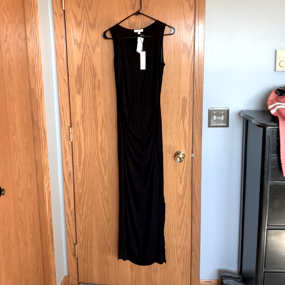 Small Nine Britton Rex Side Slit Knit Maxi Dress